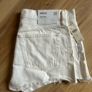 Agolde White Jean Shorts